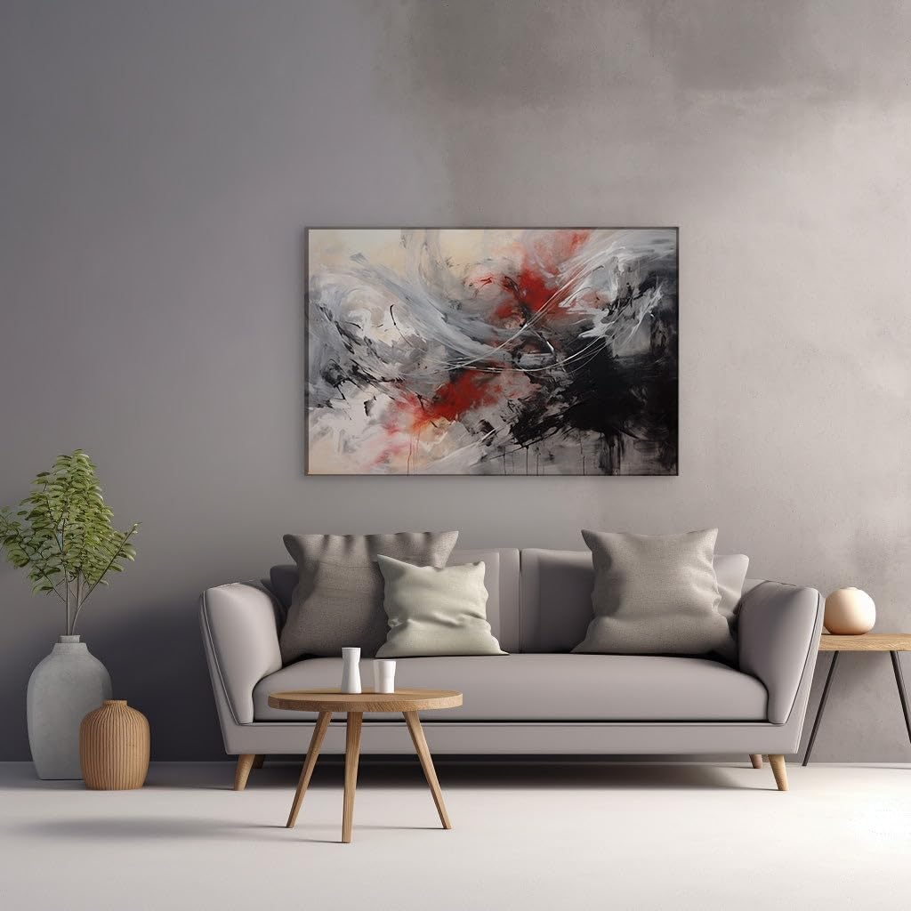 Canvas for Living Room. Unleashing The Vortex of Passion Exploring Mystery Through Spirals and Shades, 27 x 18 inch Canvas Wall Art - Modernist Expressions - Modern Home Decor