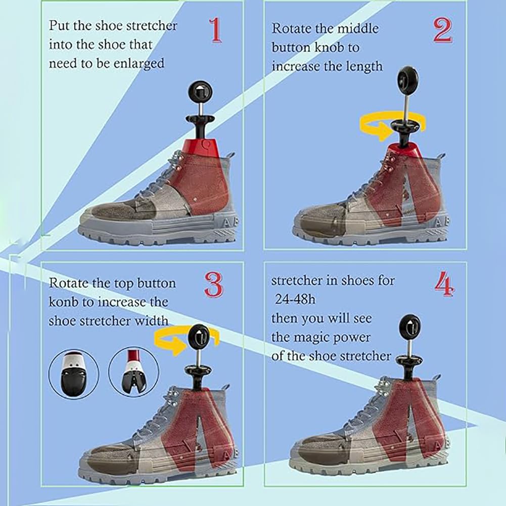 Expansor de Botas de Zapatos de caña Alta, estirador de Zapatos Unisex, estirador de Zapatos de plástico Profesional, Longitud y Ancho Ajustables (42 to 46)