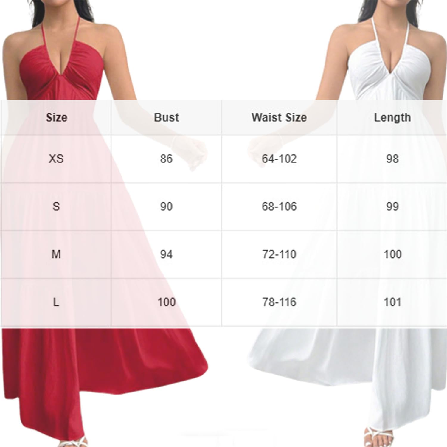 Robe Longue Femme Dos Nu à col Halter et Volants superposés – Robe d'été Fluide, décolleté en V Profond et Liens au Dos