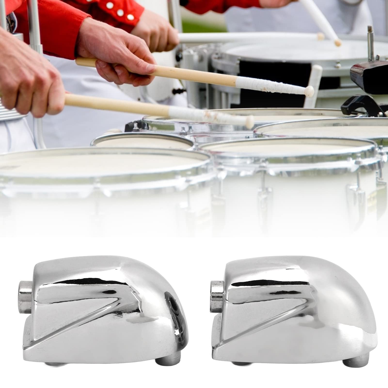 Drum Lug, 2Pcs Reliable Snare Drum Ear Metal Drum Lug Claw Hook Ear Drum Accessories Replacement (Silver) - Image 3