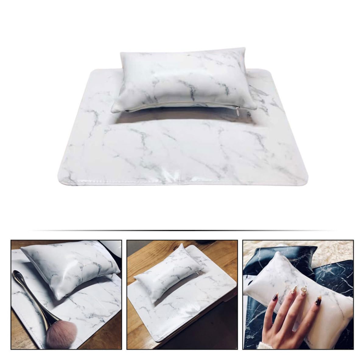 Nail Art Hand Pillow Set PU Manicure Arm Rest for Stable Hands