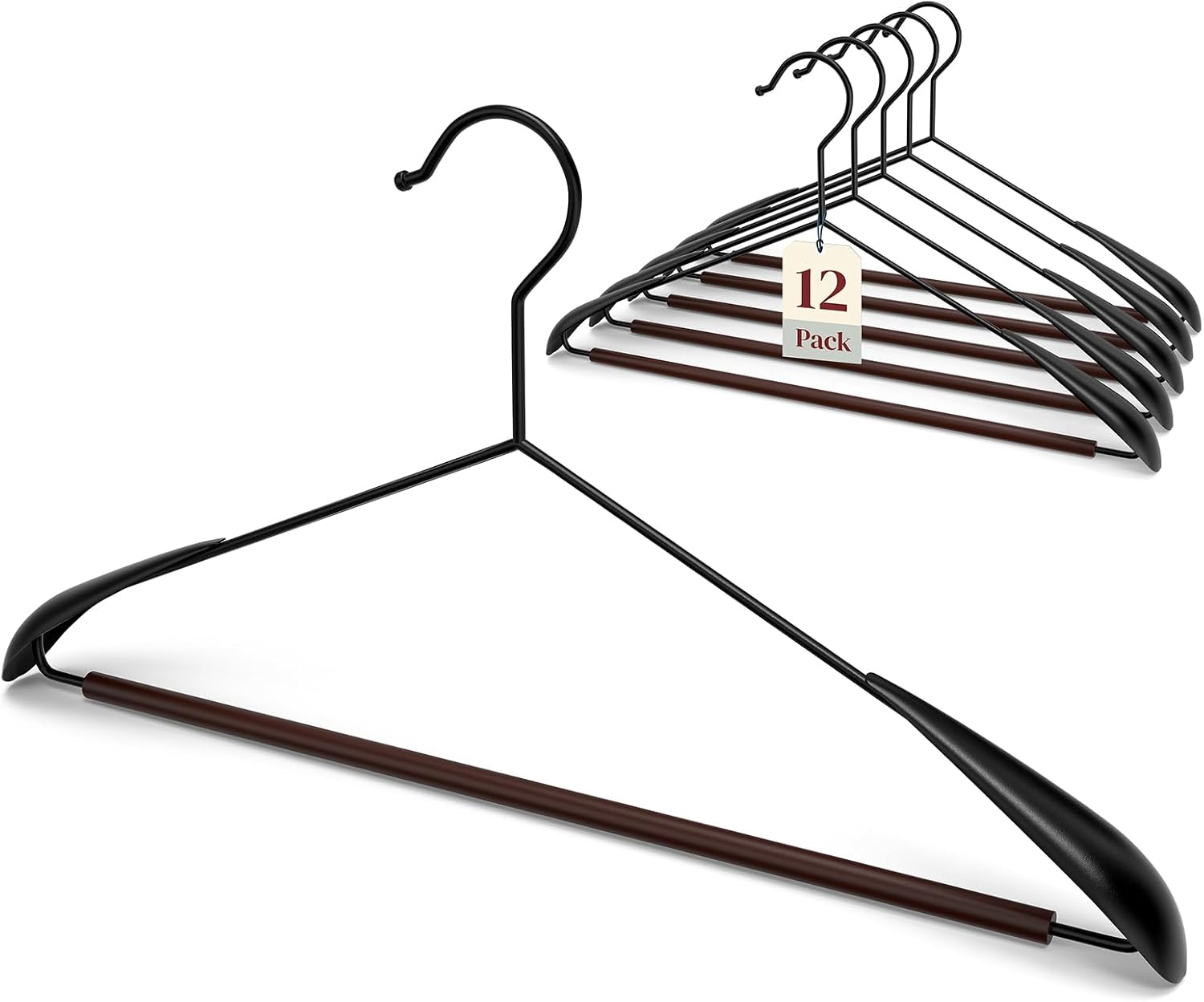 Wide Shoulder Hangers 24 Pack,Heavy Duty Coat Hangers,Wide Shoulder Bump Free Suit Hangers,Smooth Finish Clothes Hanger for Sweater, T-Shirts, Jacket