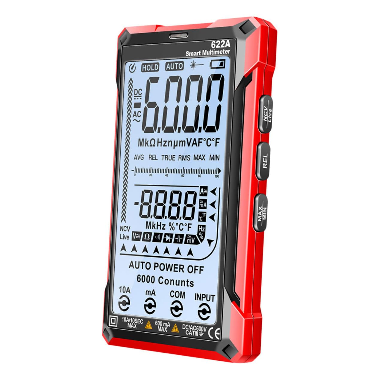 LIFKOME Auto-ranging Digital Multimeter Volt Tester Multi Tester for Resistance Voltage Frequency Capacitance Measurement Automotive Electrical Testing Tool