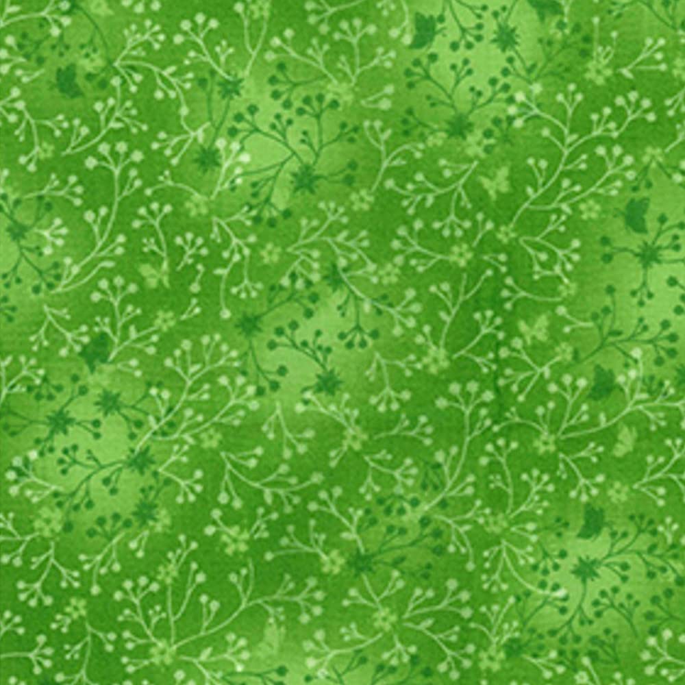 Oh Sew Crafty Limited Emerald 100% Cotton Fabric Flutter Cotton Blender Floral Flower (Per Metre) (Emerald)