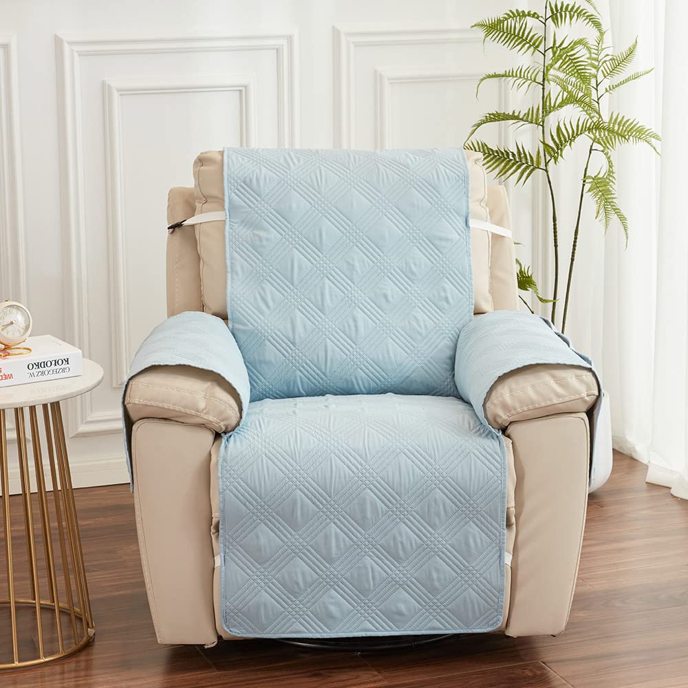 JHLD 4 pezzi Copripoltrona Elastico Relax, 1 posto Copripoltrona Relax reclinabile Impermeabile copripoltrona reclinabile con Tasche Per soggiorno -grigio scuro-Poltrona Relax