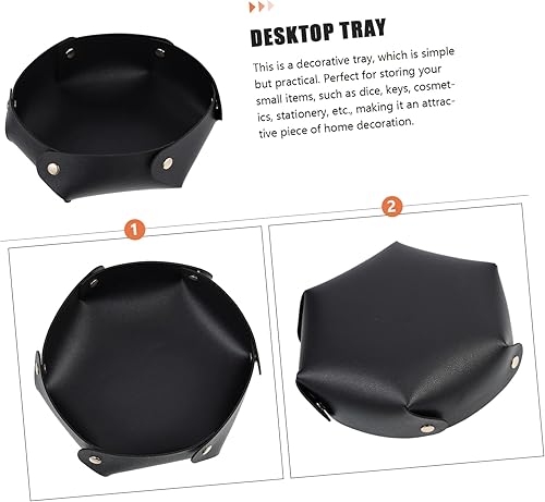 Miniatura 7 de ERINGOGO Bandejas de dados Bandejas Decorativas Trim Bandejas Bandejas Bandejas de Mesa Bandejas de Cuero Bandejas para Decoración Bandeja Plegable