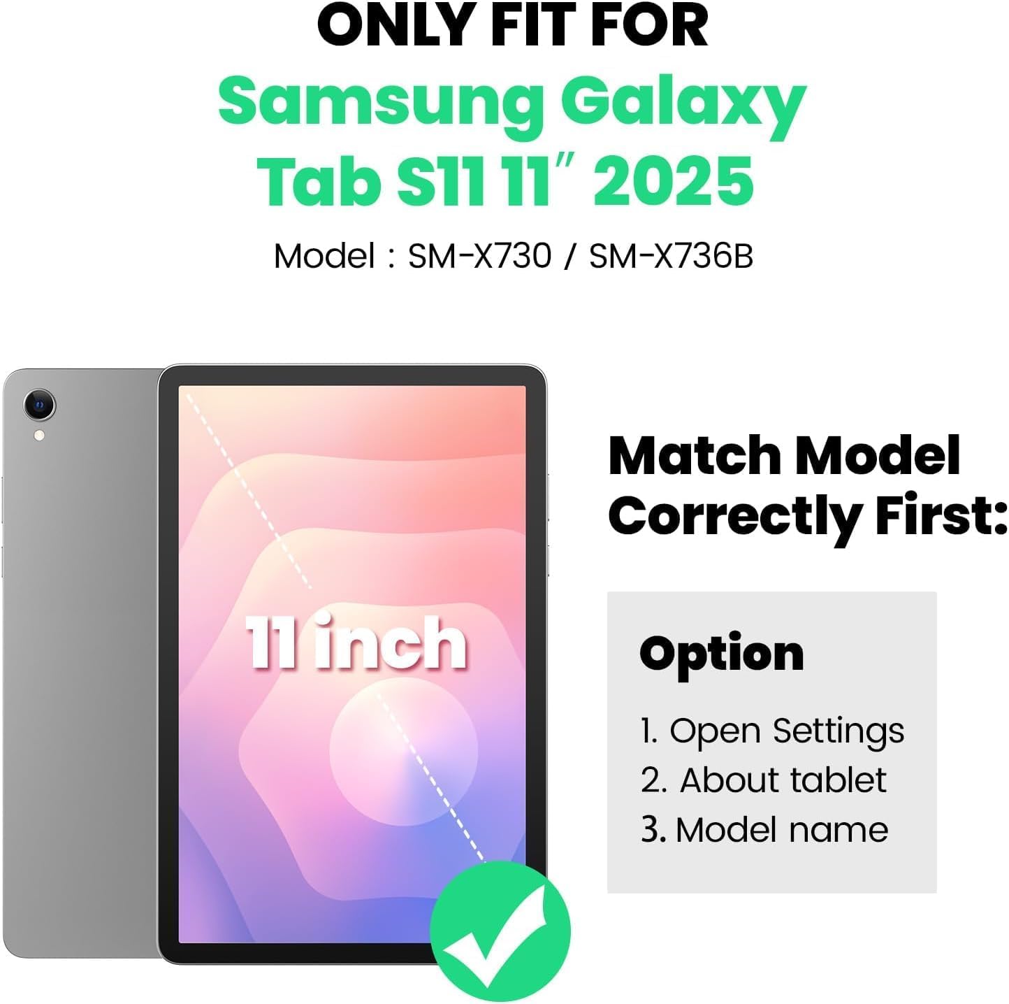 junfire protective case for galaxy tab s11 11-inch 2025 with screen protector, samsung tab s11 shockproof case with 360°rotating kickstand/s-pen holder/hand strap/shoulder belt tab s11 11 inch