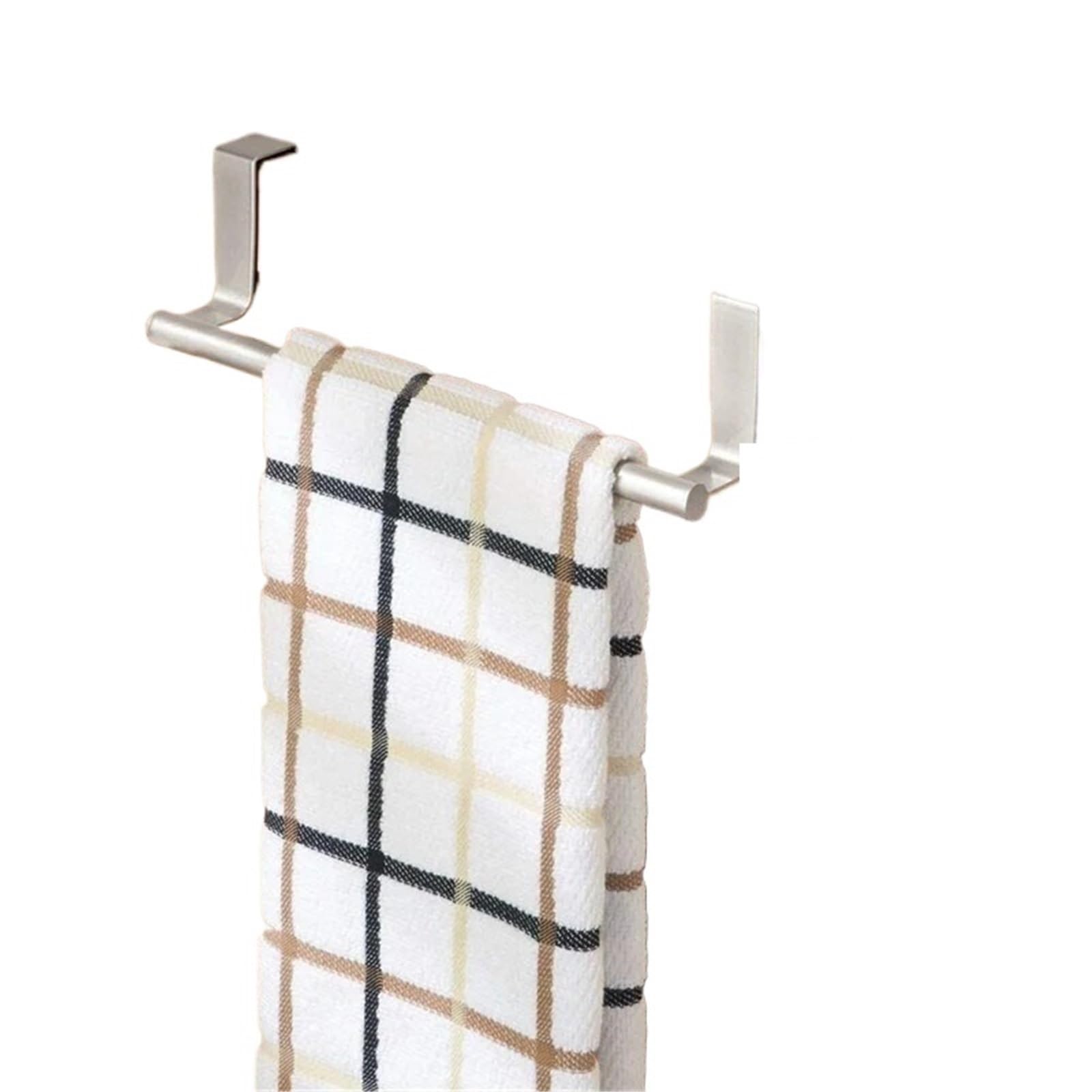 Porte-serviettes sur porte inox suspendu compact gain de place pour torchon cuisine et salle de bain