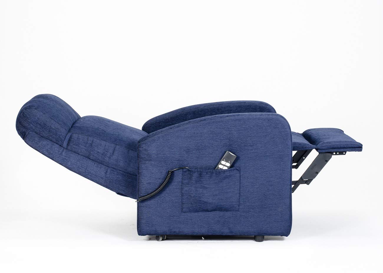 POLTRONE ITALIA Poltrona Relax Elettrica 2 motori, reclinazione indipendente schienale pediera seduta indeformabile microfibra elevabile alzapersona anziani disabili Blu