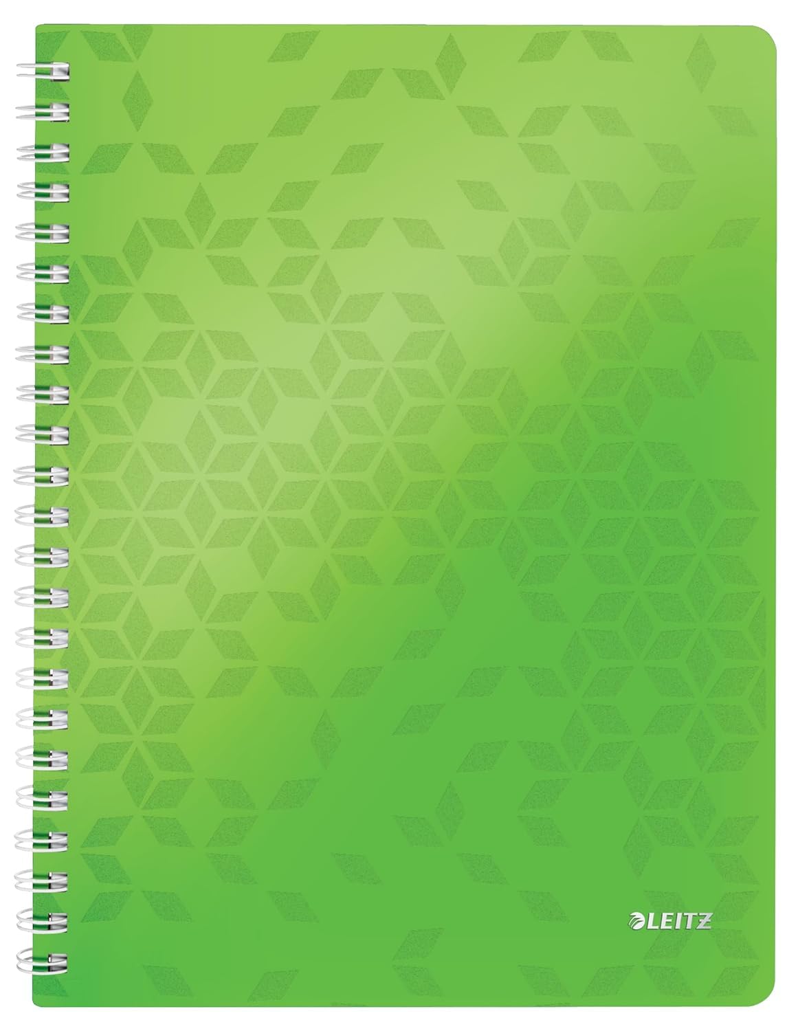 Leitz 46370054 A4 Flexible Cover Notebook, Green, Wire Bound, 80 Sheets, Ruled, 80 gsm Ivory Paper, WOW Range