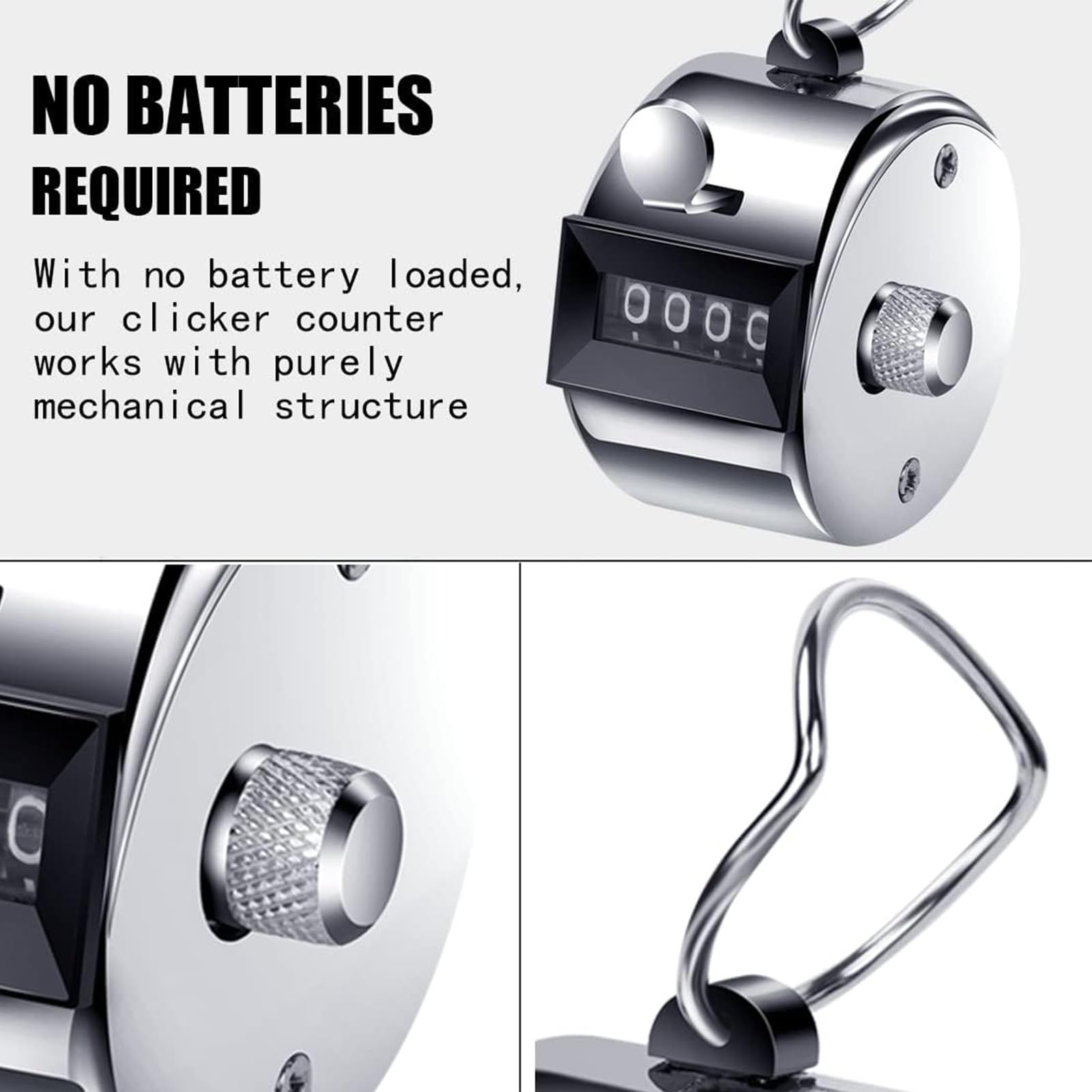 Contatore da Golf Metallico Portatile Clicker 9999 3 Pezzi