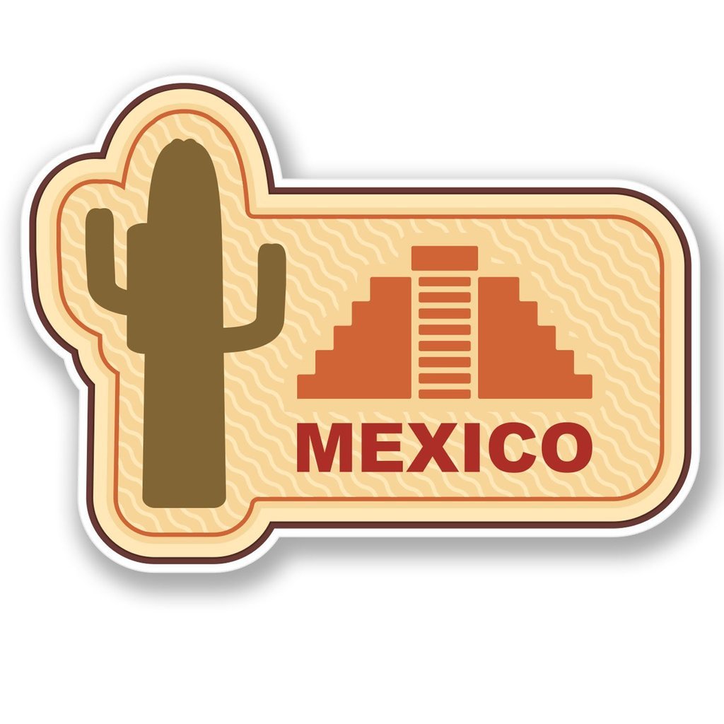 Destinationvinyl Multicolor 2 X 10Cm/100Mm Mexico Vinyl Sticker Decal Laptop Travel Luggage Car Bike Sign Fun #4205
