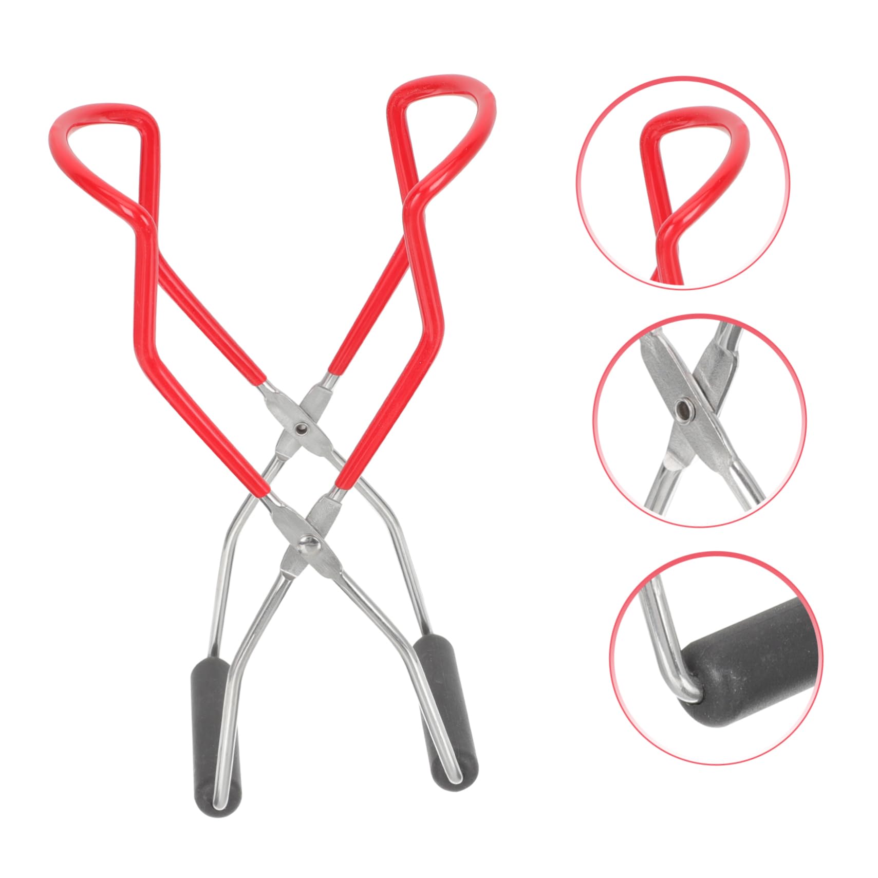 OUNONA Set Ustensiles Cuisine Professionnelle pour Mise en Conserve Pinces à Bocaux, Support à Couvercles, Acier Inoxydable et Silicone, pour Fabrication de Confiture