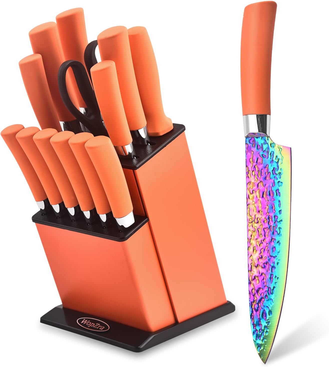 Rainbow Kitchen Knife Set Non Stick Knives Set with Block