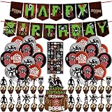 robot doors birthday party supplies includes happy birthday banner cake topper balloon sticker game