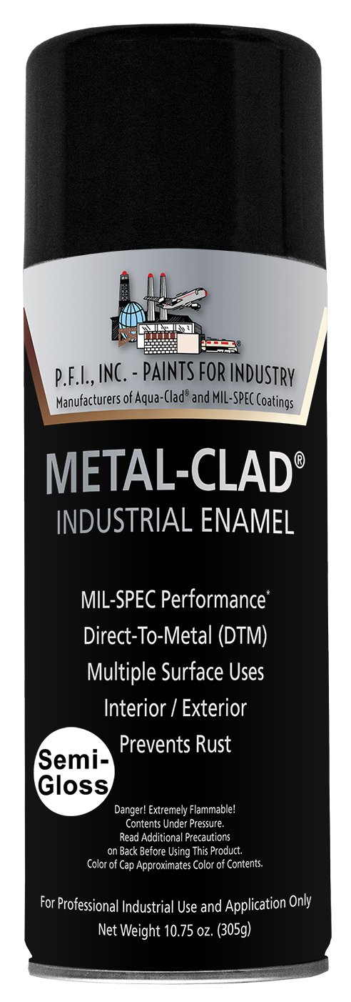 Paints For Industry Industrial Enamel, Aerosol Spray Paint - Steel Metal Iron Machinery - 1 Can (Semi-Gloss Black) 8-S-1722