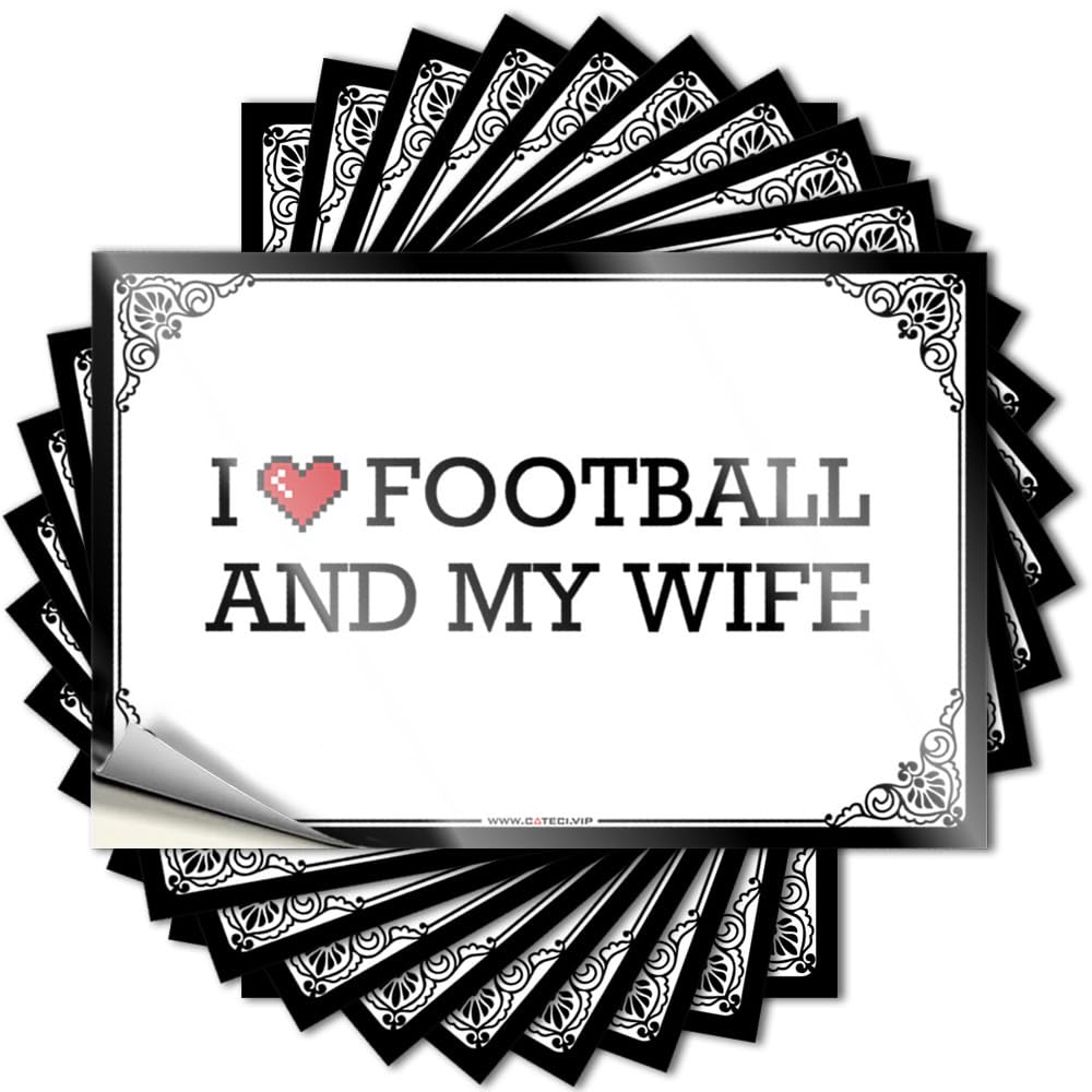 Lettering Sticker Great, Teen Wall I Love Football & My Wife | Emo Room Decor(6X9CM)