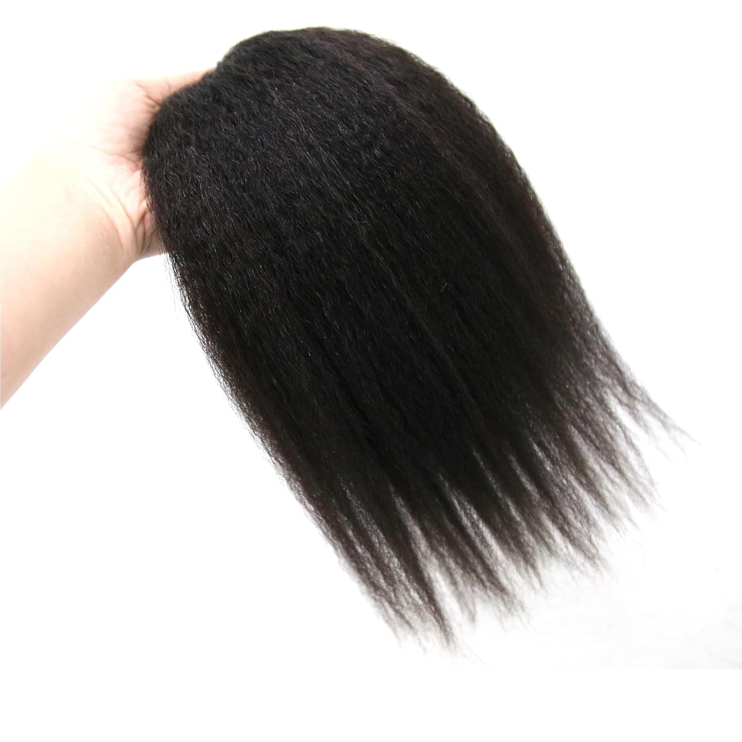 ZigZag Hair Kinky Straight Flat Tip Human Hair Extensions Yaki Straight Flat Tip Keratin Hair Extensions 100strands Hair Extensions Fusion Human Hair Natural Color (Kinky Straight, 14 Inch)