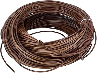 PH PandaHall 196.8ft Wicker Strips Plastic Rattan Repair 3mm Round Wicker Repair Kit Brown Rattan Strip Furniture Knitting Strips for Basket Patio Furniture DIY Weaving Repairing Chair Table