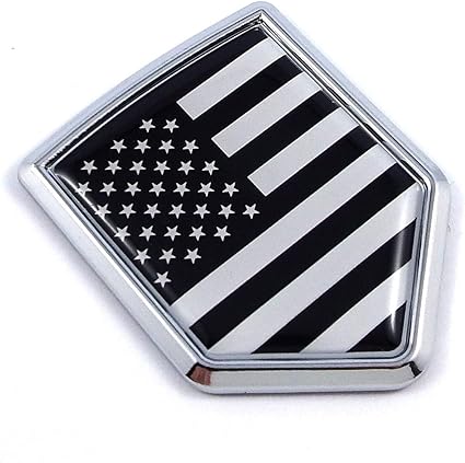 Amazon Co Jp Usa ブラック モノクロアメリカ国旗 車 自動車 クローム エンブレム デカール バッジ 3d ステッカー 車 バイク