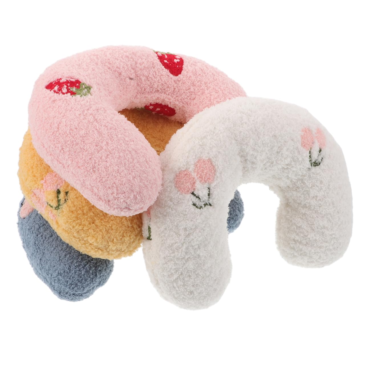 TOKIDNY 4 x U-shaped cat pillow, comfortable and fluffy pet cushion, neck pillow for cats and dogs, relaxing toy for home and on the go, various