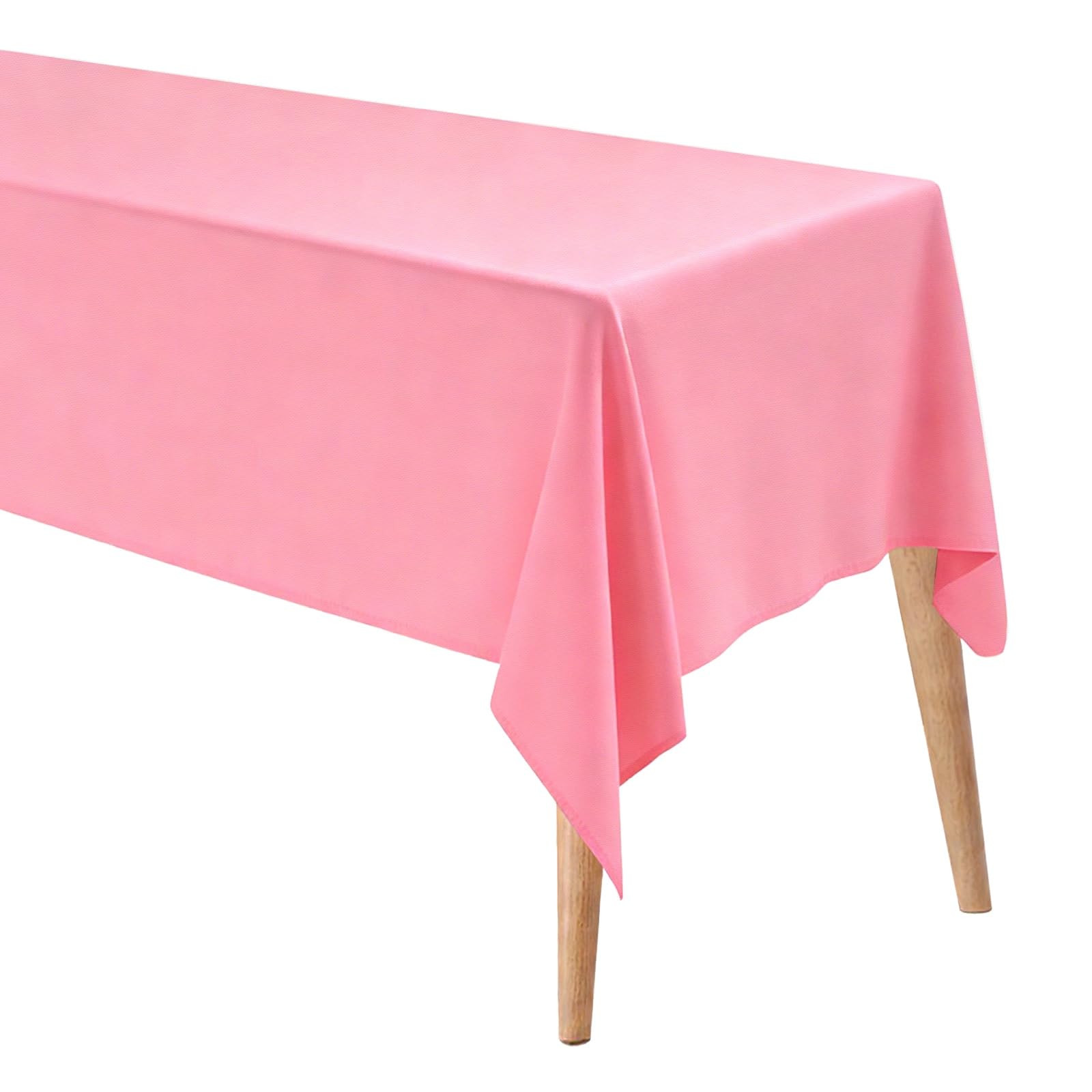 M METERXITY Rectangle Tablecloth, 60 x 120 Inch Thickened Waterproof Polyester Table Cloth for Banquets/Buffet/Parties/Wedding, Anti-Wrinkle Washable Decorative Table Cover [Light Pink] — image 1