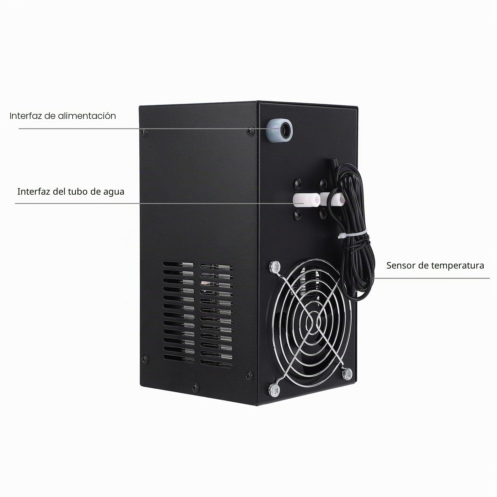FTVOGUE Enfriador de Acuario, Pantalla Digital, Temperatura Ajustable, Enfriador de Tanque de Peces con Estructura Estable para Tanque de Plantas Marinas de Agua Dulce de 20L (Enchufe de la UE)