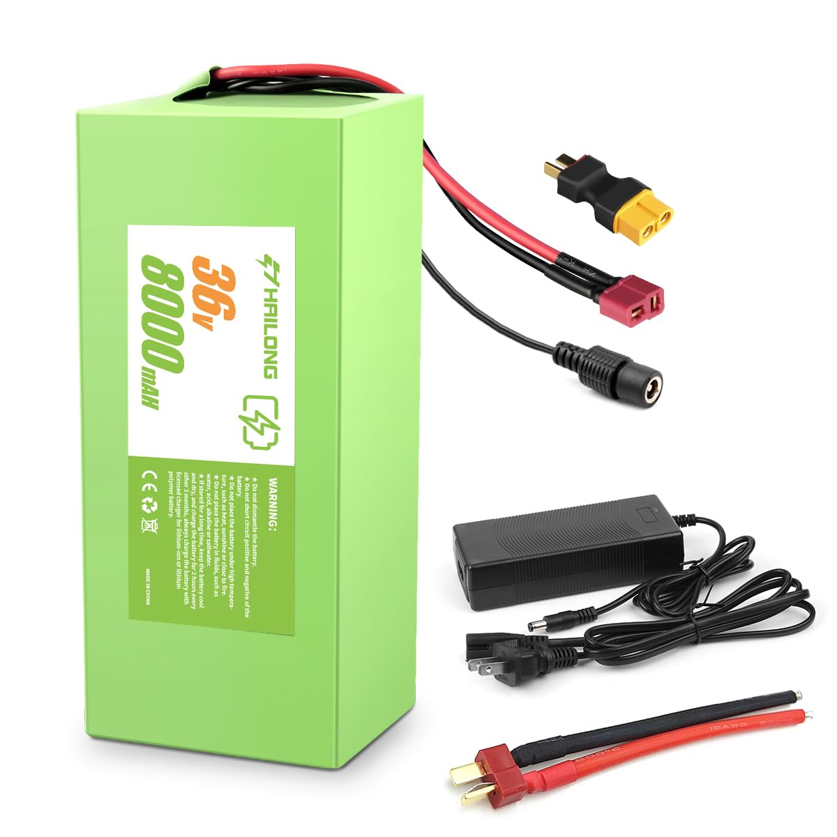 36V 8Ah Universal Power Pack Rechargeable Battery with 42V 2A Adapter | 20A BMS & Waterproof Design(200-500W Systems)