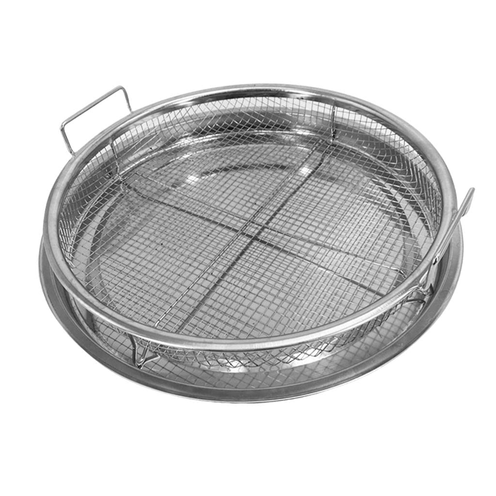 rockible Bac à Rond Antiadhésif, Panier à Frites, égouttoir, 3, Argent