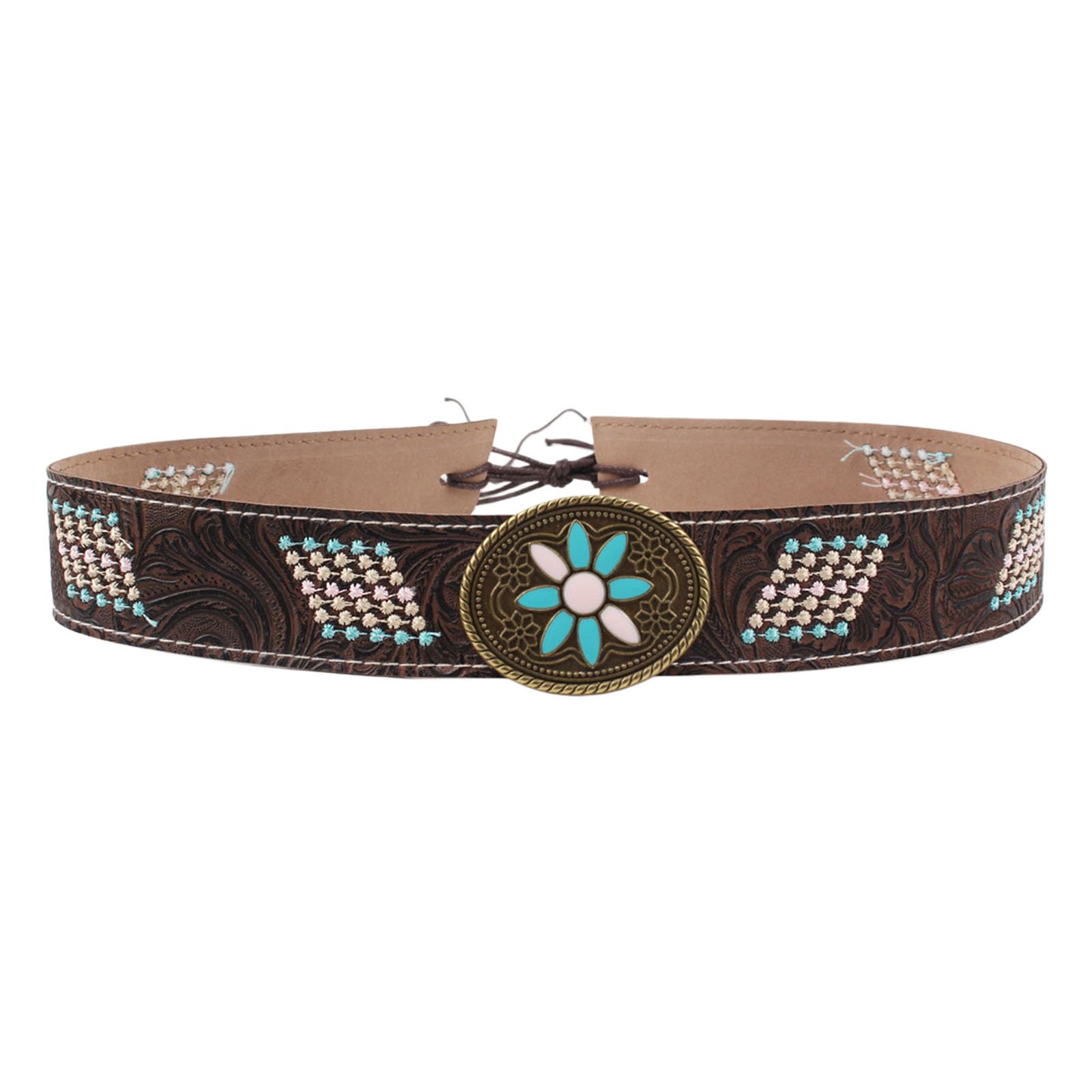 BWANGIAO Fedoras Hat Band Replacement Handmade Embroidered Western Hat Belts for Straw and Felt Fedoras Panama Hats Replacement