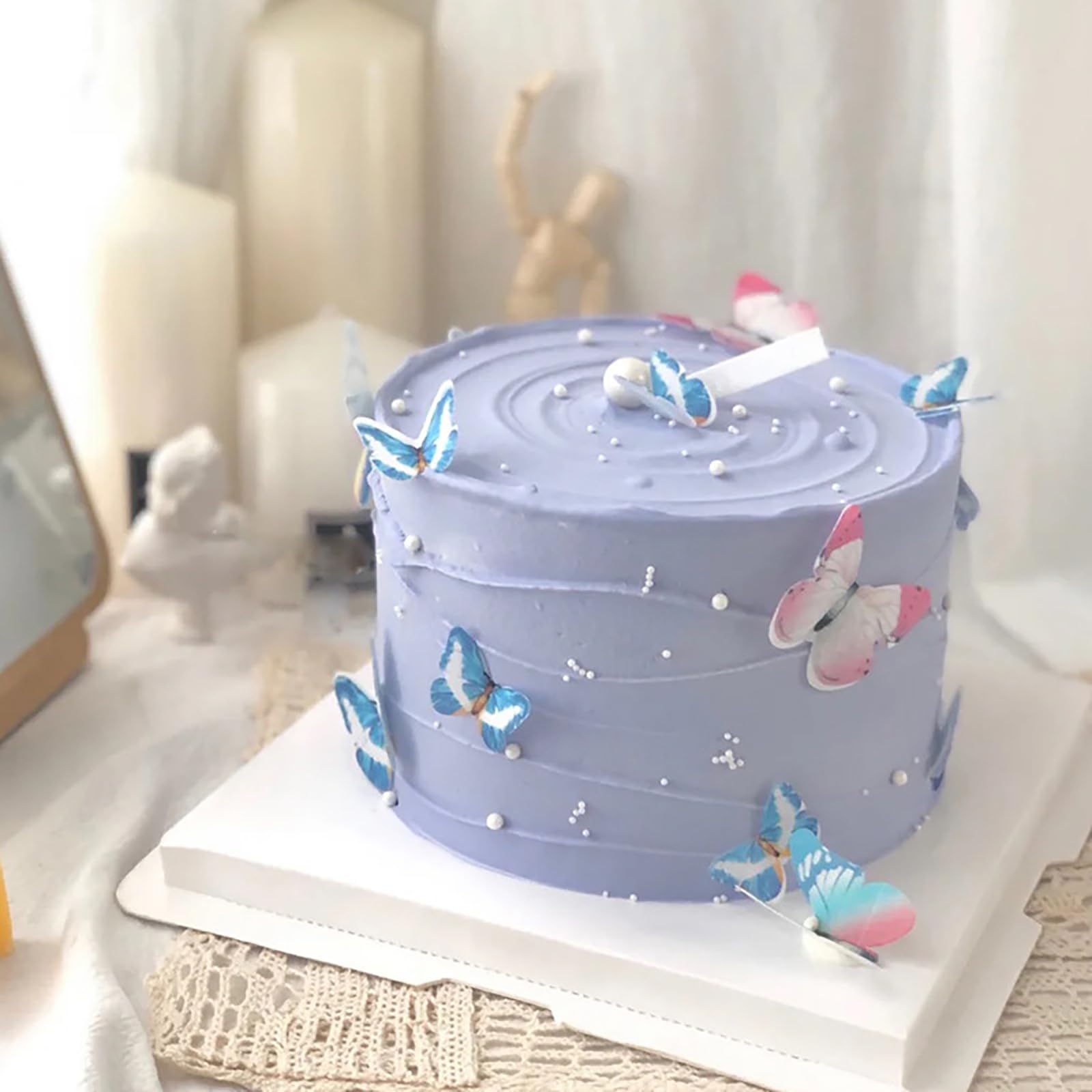 72 Pièces Papillons Comestibles En Papier Riz Pour Gâteau - Décoration Cupcake Mariage Anniversaire Multicolore