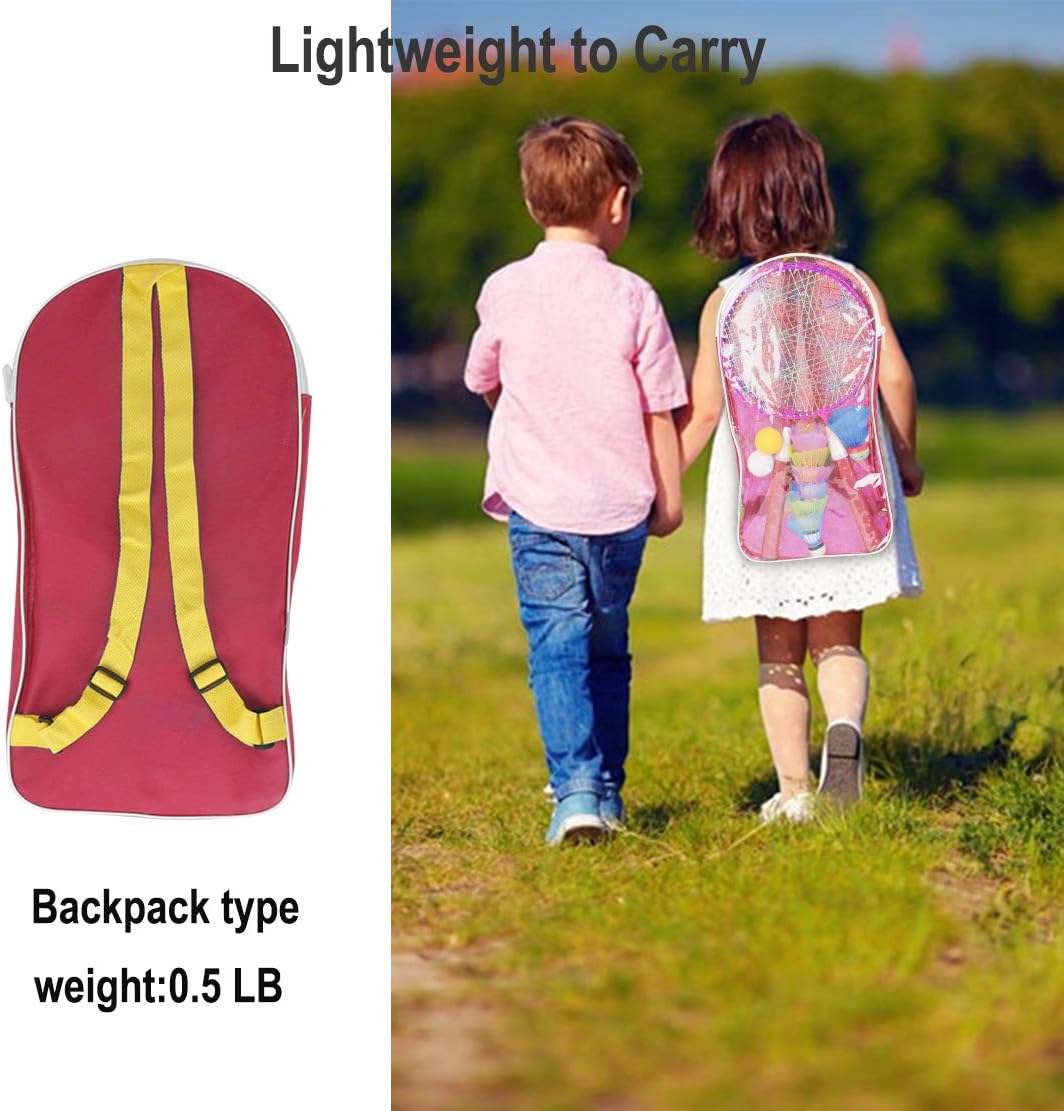 STSTECH Badminton Rackets for Children,12 in 1 Shuttlecocks Racquet Sports Set w/Lightweight Carrying Bag for Kids Professionals Beginner Players Indoor Outdoor Sport Game (Pink) : Sports & Outdoors
