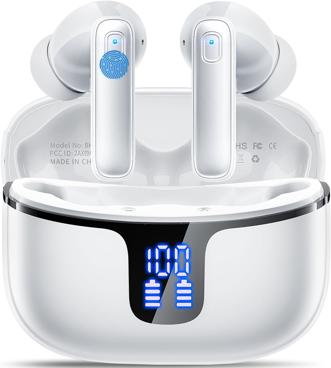 Wireless Earbuds, Wireless Headphones Bluetooth 5.3 with 4 ENC Noise Cancelling Mic, 40Hrs Bluetooth… Wireless Earbuds, Wireless Headphones Bluetooth 5.3 with 4 ENC Noise Cancelling Mic, 40Hrs Bluetooth…