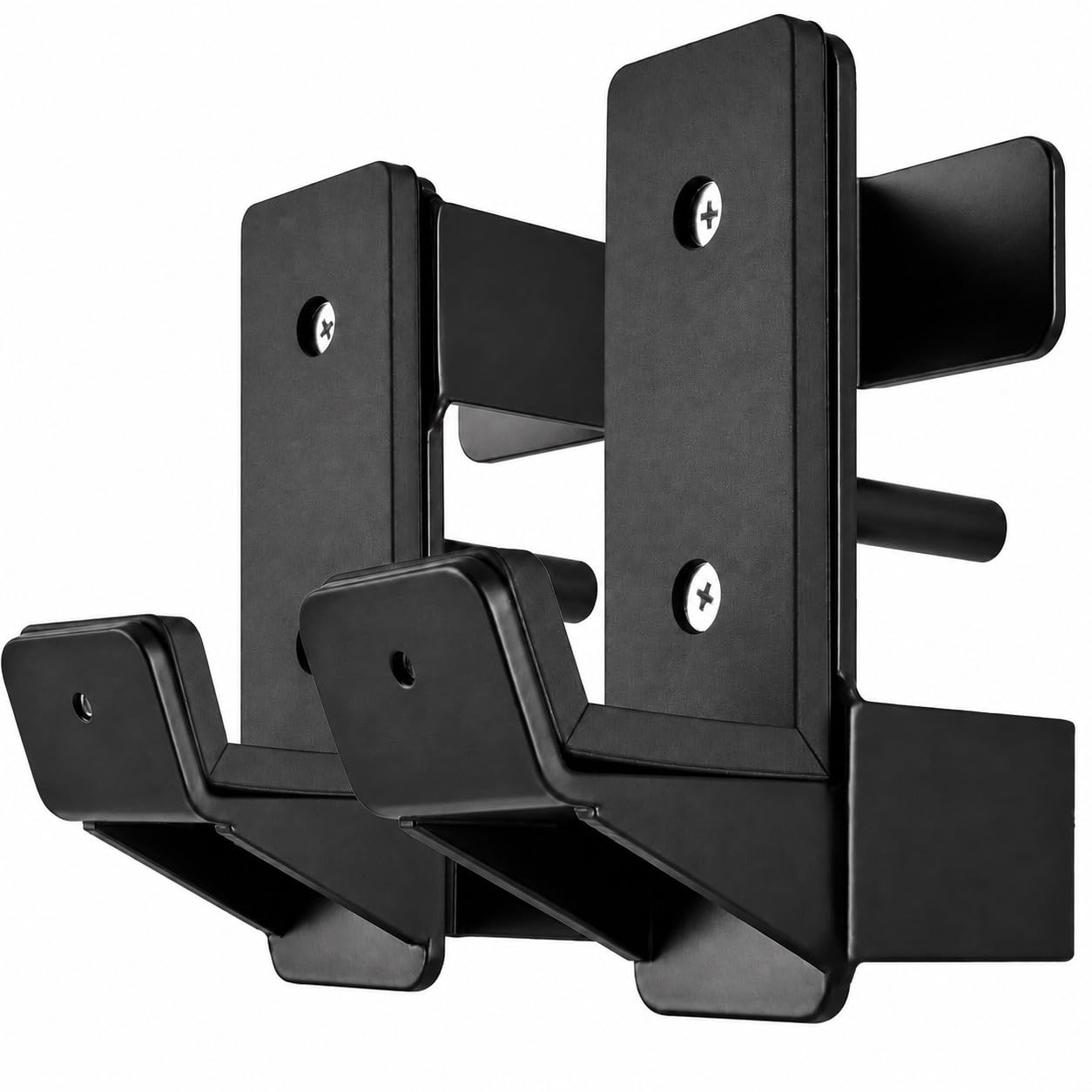 Photo 1 of J Hooks for 2" x 2" Power Rack, Rubber Pad J-Hook for Power Cage, Bottom Reinforced Steel J Cups for Squat Rack, Heavy Duty Barbell Holder, Black (for 2"x2" Rack with " 1/2 Hole)