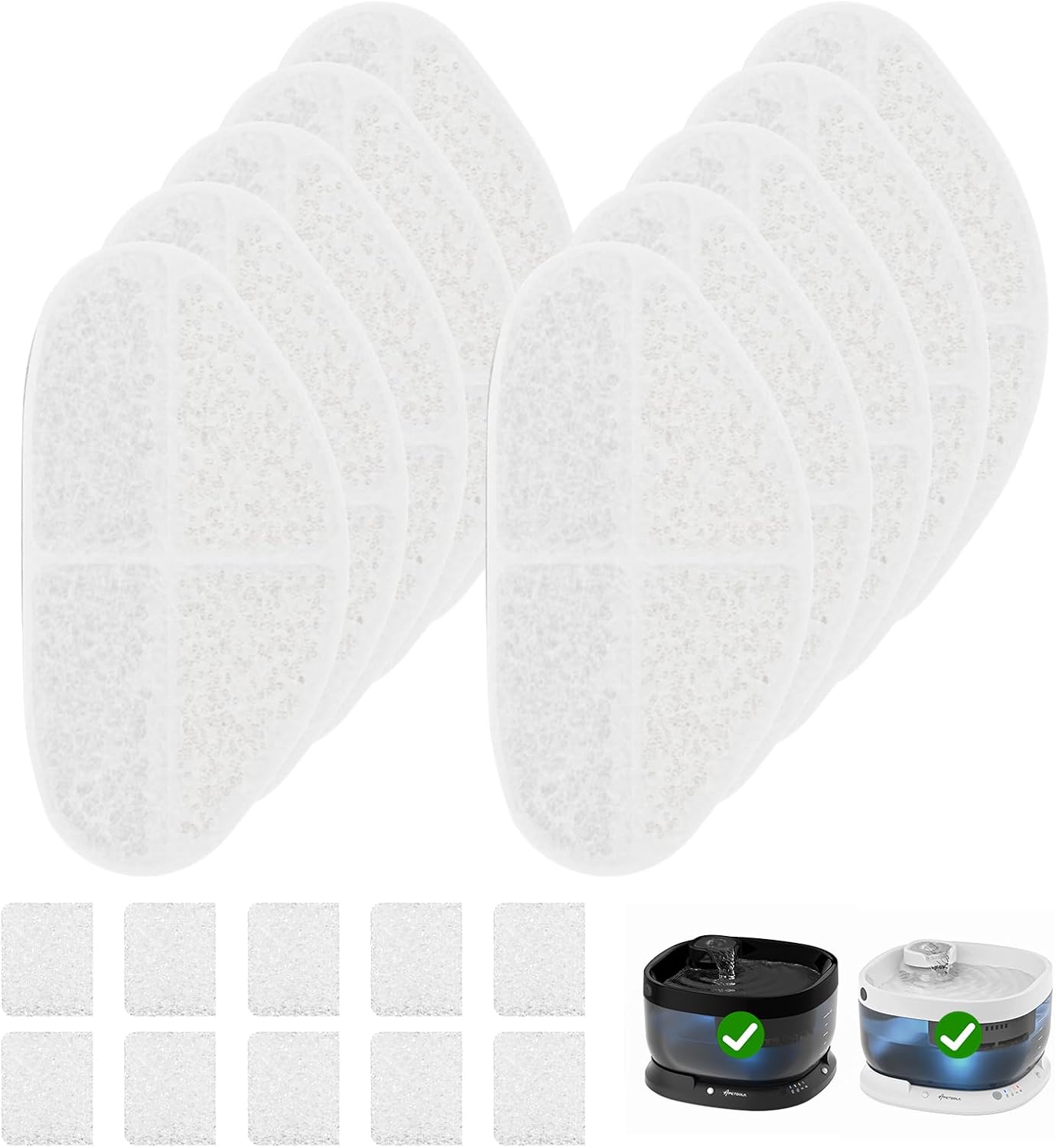 Wireless Dog Water Fountain Filters, 5Pack with 5 Pack Sponges Set, 5 Layer Replacement Filter for FP30 Dog Fountain Battery Operated