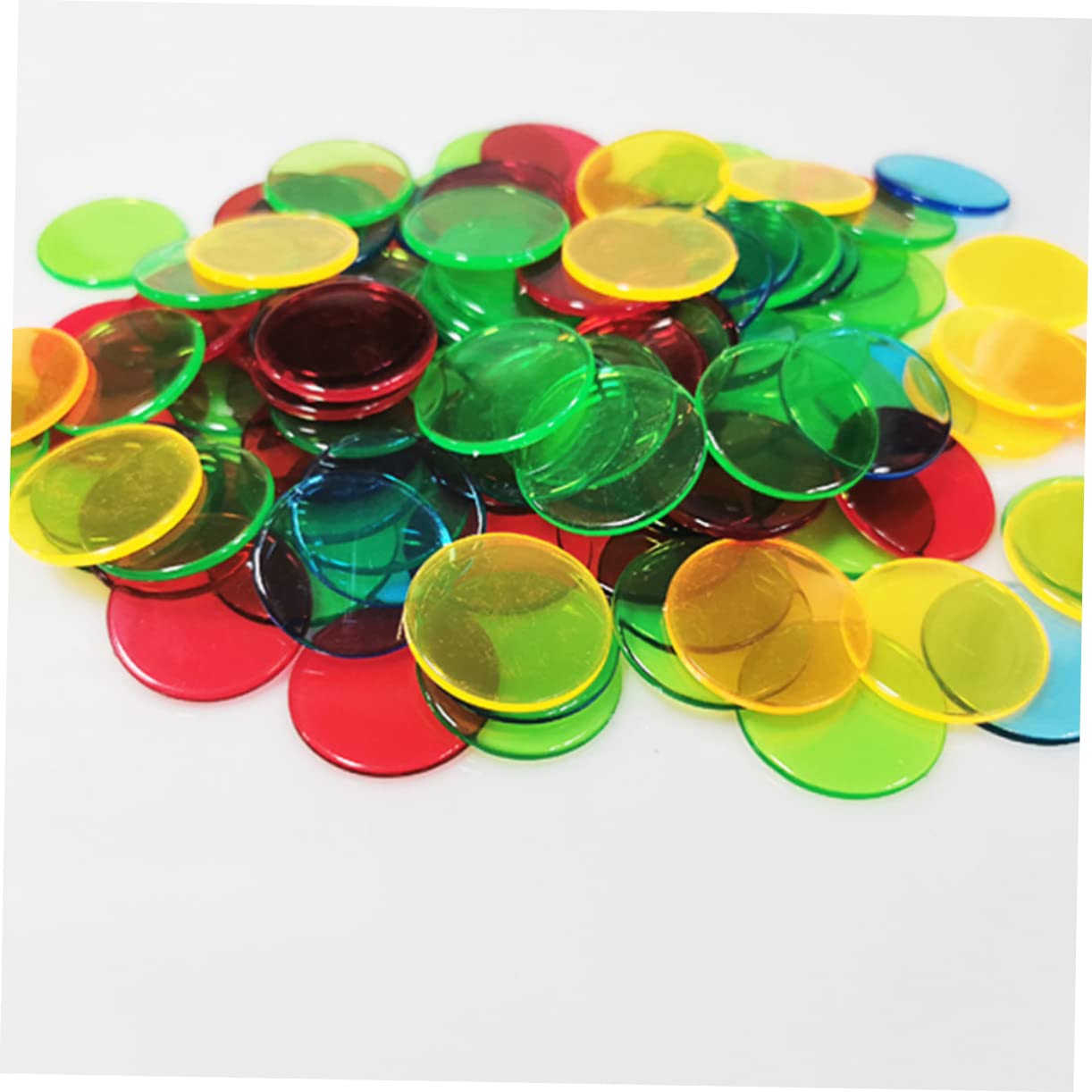 Toyvian 1000 Stk spielzeug zählchips aus kunststoff klare Zähler Bingochips 500 Bingomarker aus Kunststoff Bingo-Chips 15 mm Token Bingo-Chips zählen Poker Zeichen CD Rabatt Kind runden