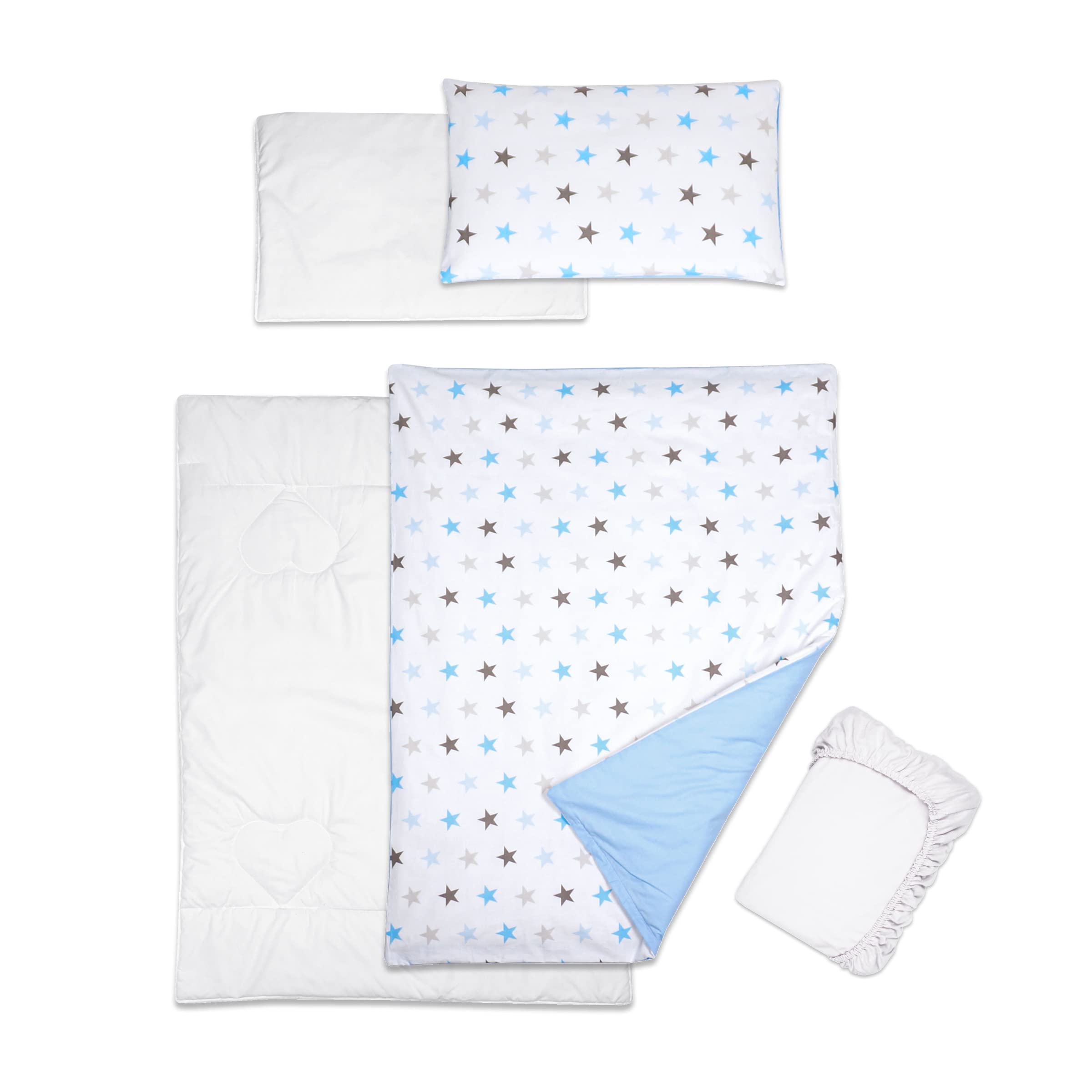Baby Comfort 5 Piece Toddler Bedding Duvet Pillow with Covers & Jersey Sheet fits 83x50cm Co-sleeper Crib 12M+ (Big Stars) — view 27