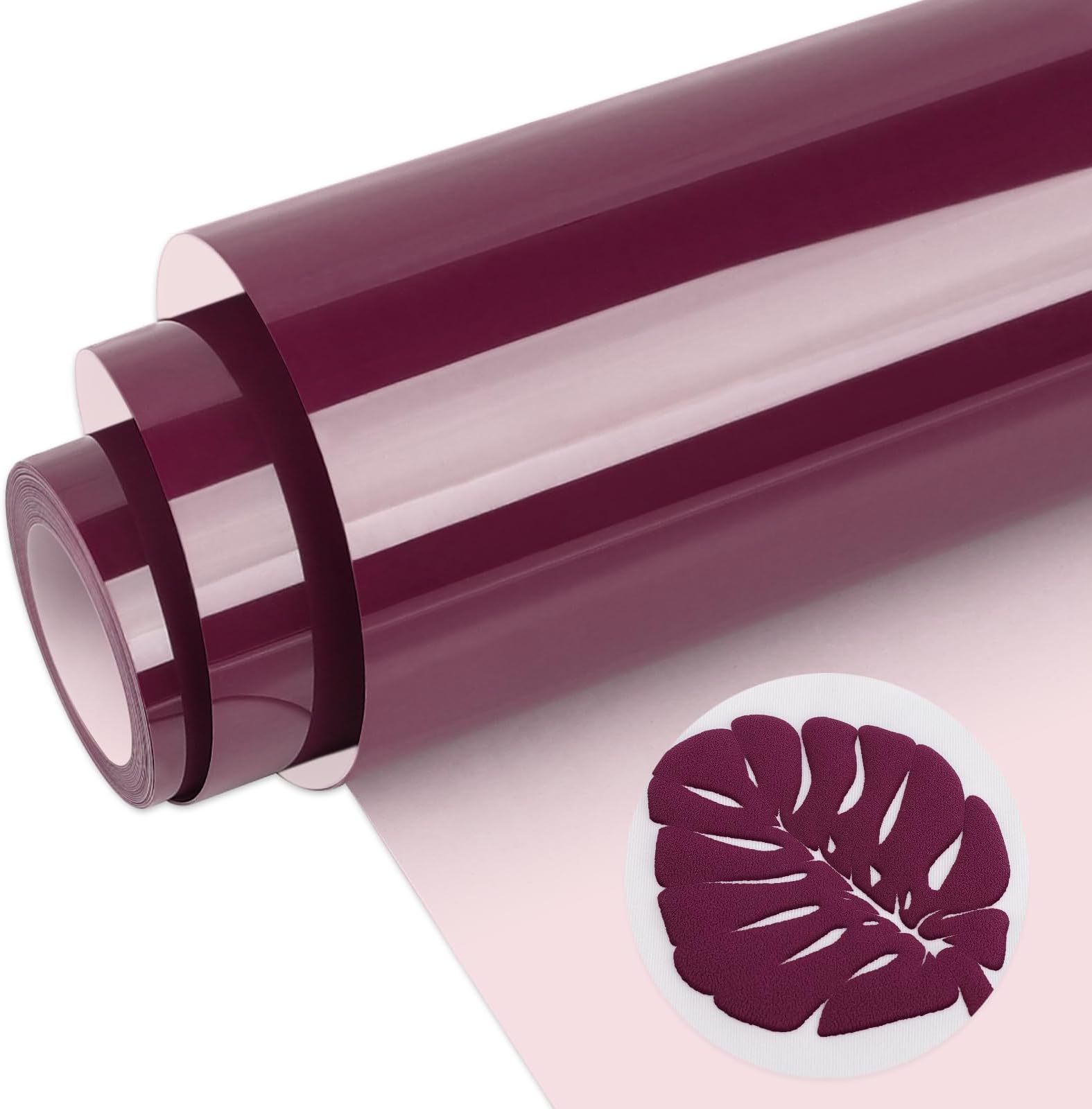 WRAPXPERT Puff Vinyl Maroon 3D Puff Heat Transfer Vinyl 10" x5ft Wine Red Puffy HTV Burgundy Iron on Vinyl Roll for Shirts Heat Press