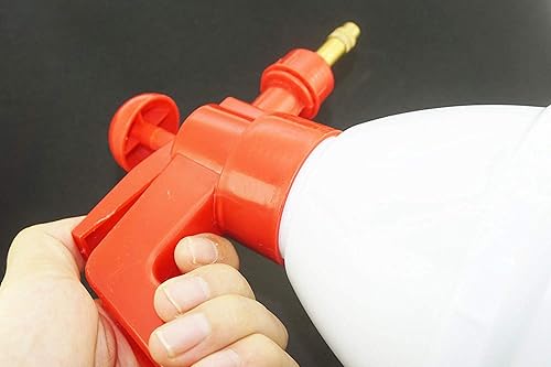 Miniatura 6 de Pulverizador de mano de latón de 0,8 litros para usos múltiples, pulverizador de presión resistente a los disolventes de grado industrial,