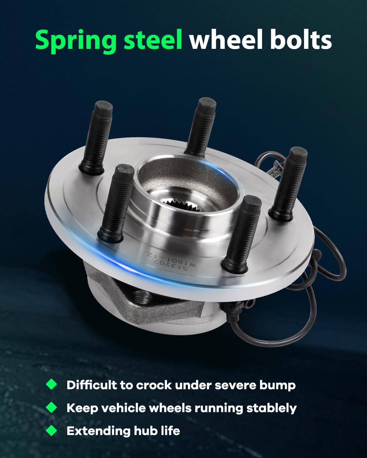 SCITOO Wheel Hub Wheel Bearing Assembly Front 513207 fit for Dodge for Durango 2004-2005 5 Lugs Wheel Hub Bearing Assemblies W/ABS 1pc Wheel Hub Bearings