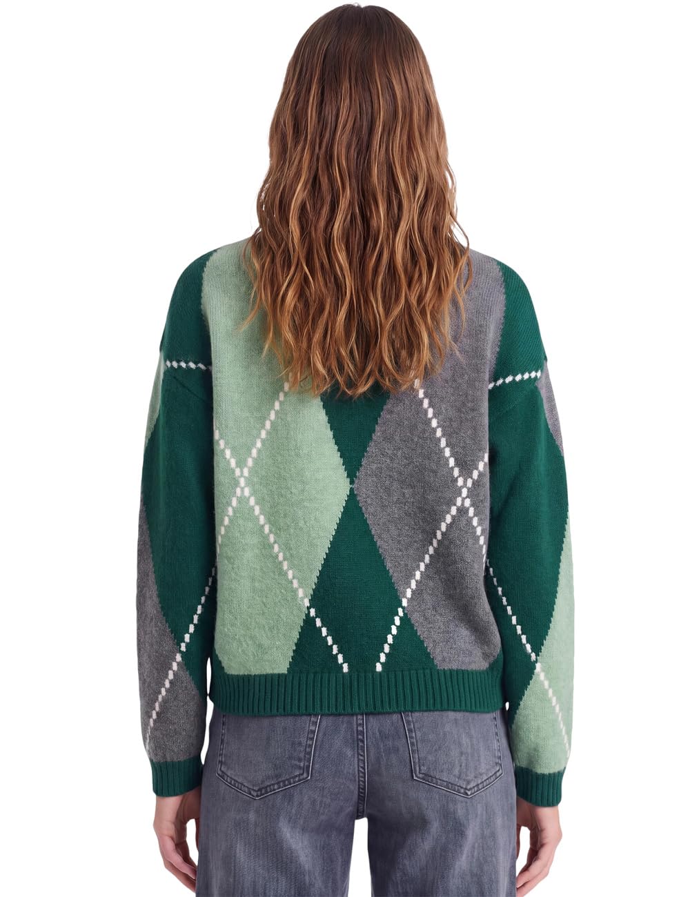 Street One Studio Damen 3017878 Pullover mit Rundhals und Argyle-Muster (1er Pack)