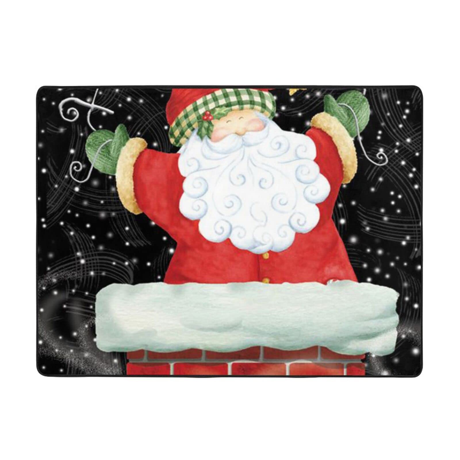 Tapis Père Noël flanelle salon : réchauffez votre intérieur 120x160cm