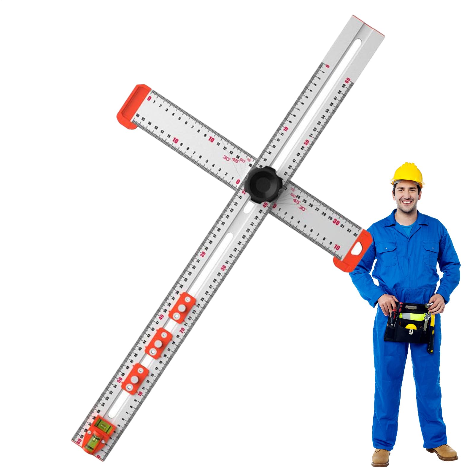Herramienta de marcado de diseño de ingeniero Turer de aluminio, dibujo preciso, regla de medición duradera para carpintería, ajustable para arquitectos y diseño técnico