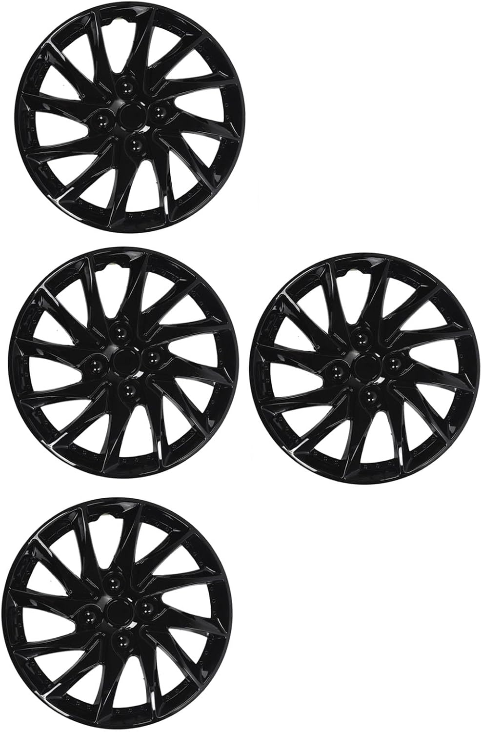 4PCS 14in Wheel Hub Caps Scratch Resistant Universal Wheel Rim Cover Fit for Cars Trucks Vans, Black