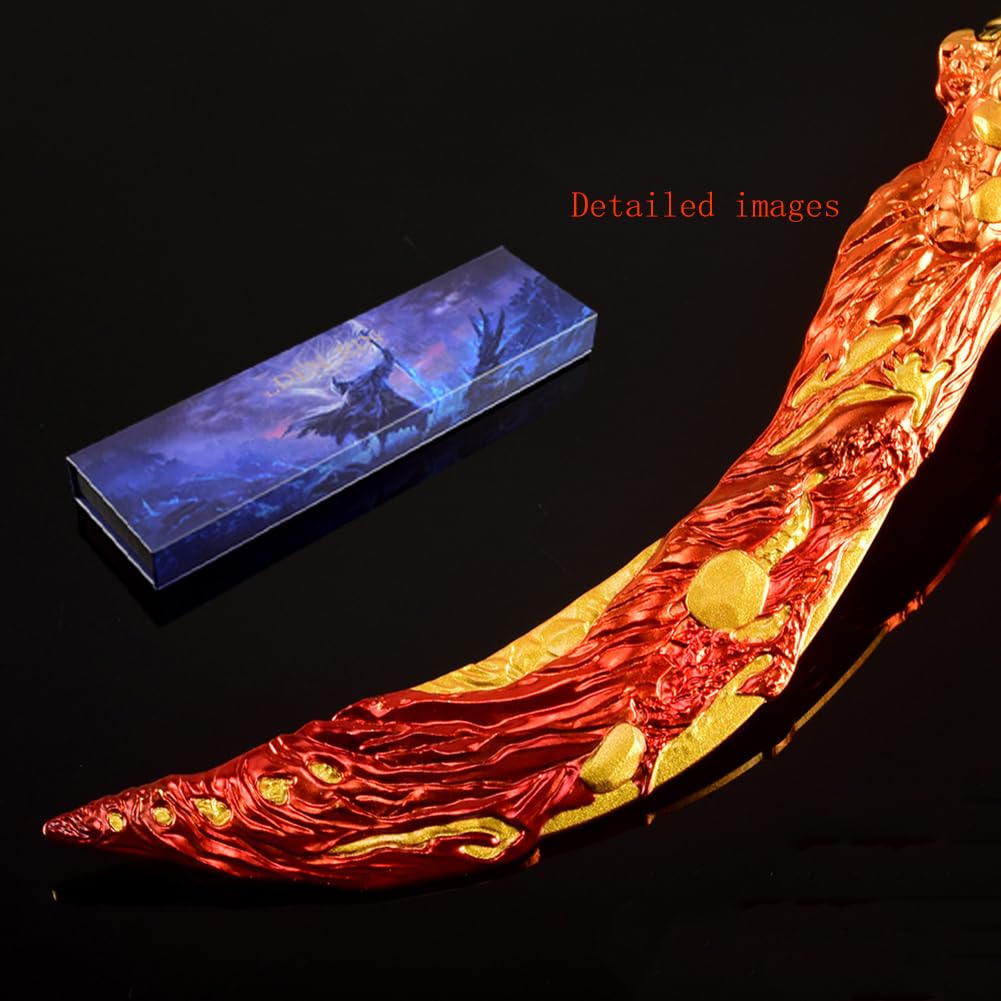Magma Blade - Metalowa Figurka 30cm ze Standem - Kolekcjonerski Gadżet Inspirowany Grami - W Eleganckim Pudełku - Idealny Prezent dla Fanów Fantasy i Graczy