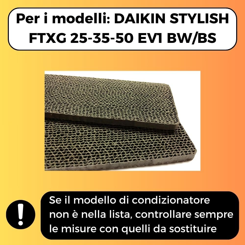 2 Filtri Condizionatore (275x40mm) Filtro Aria Condizionata, Sostitutivo per Filtri DAIKIN, Ricambi Climatizzatore, Condizionatori: DAIKIN STYLISH FTXG 25 35 50 EV1 BW/BS