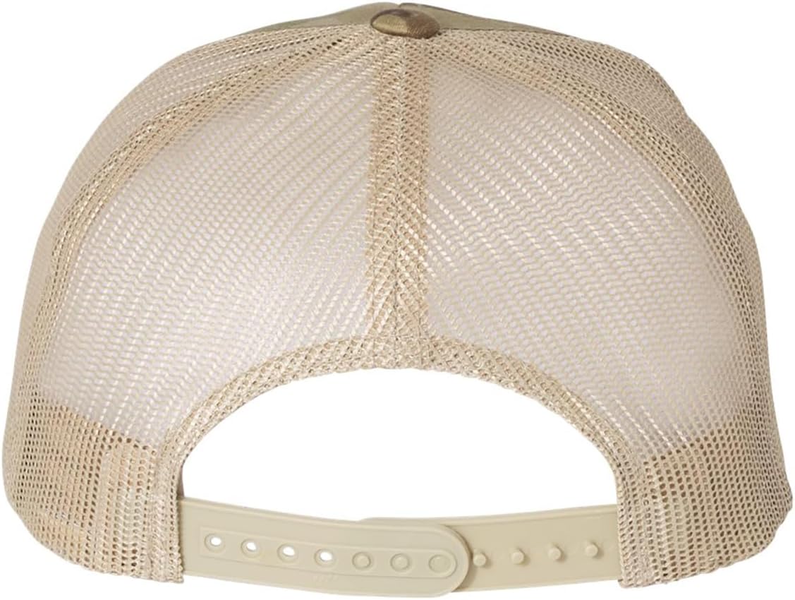 Joe's USA 6606 Six-Panel Mesh Back Snapback Trucker Cap - OSFM - 2 Pack - Multicam Green/Khaki
