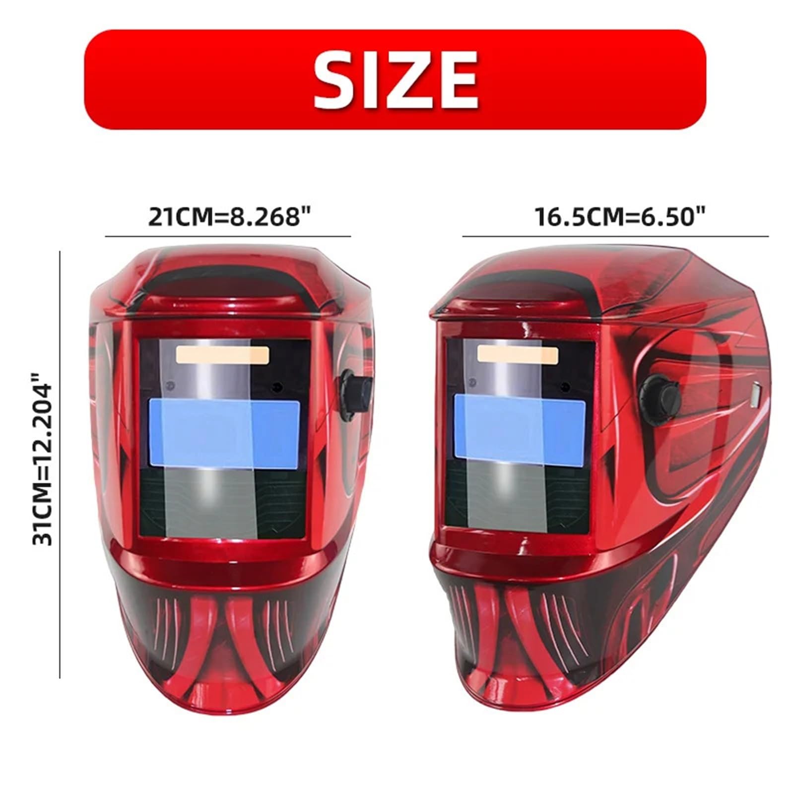 Careta Soldar Automatica,Mascara Soldar Máscara de soldadura con oscurecimiento automático solar, vista amplia, color verdadero, casco(True color)