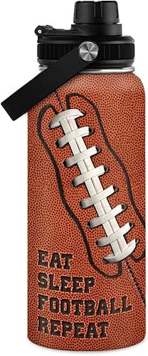 Miniatura 27 de Botella de agua de béisbol de 32 oz - Botellas deportivas de acero inoxidable aisladas con tapa - Regalo de béisbol para hombres, jugadores,