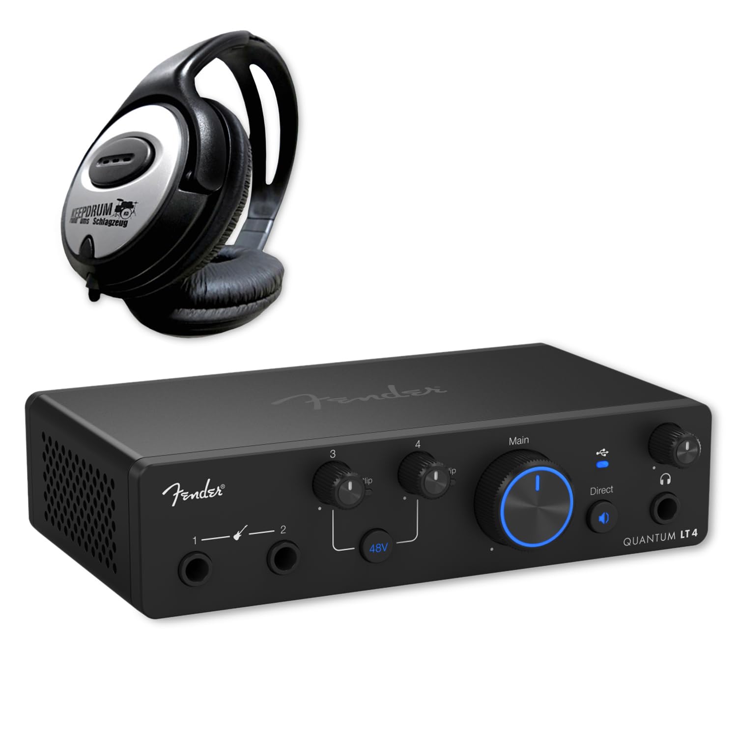 Fender Quantum LT4 2 4x2-kanałowy interfejs audio USB-C ze słuchawkami keepdrum